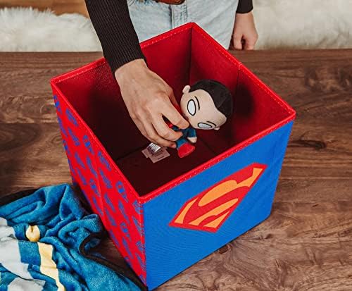 DC Comics Superman Logo לוגו 11 אינץ 'מארגני פח פח, מיכל סל בד, מארגן ארונות קובייה קובי | צעצועי